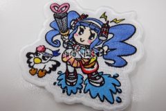 千葉のローカルキャラクターの女の子とカモメを刺繡した、オリジナル刺繡ワッペンの制作実績。