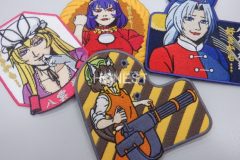 格好良い女性キャラクターを刺繡した、オリジナル刺繡ワッペン4種類の制作実績。