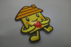 建設会社のオリジナルキャラクターを総刺繍ワッペンとして製作した作品実績。