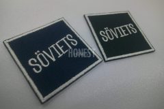 黒色の生地に薄グレーでやや斜めにゴロを刺繍した、オリジナル刺繡ワッペンの制作事例。