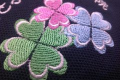緑・ピンク・ブルーを基調とした、オリジナル刺繍の制作事例アップ。