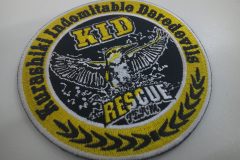レスキューチーム様のロゴを細かいデティールまで刺繡した、オリジナル刺繡ワッペンの制作実績。