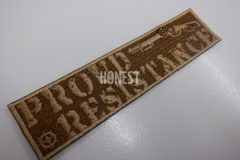 大きくチーム名を刺繍し、ライフルと照準のイラストをワンポイントとしたオリジナル刺繡ワッペンの制作実績。