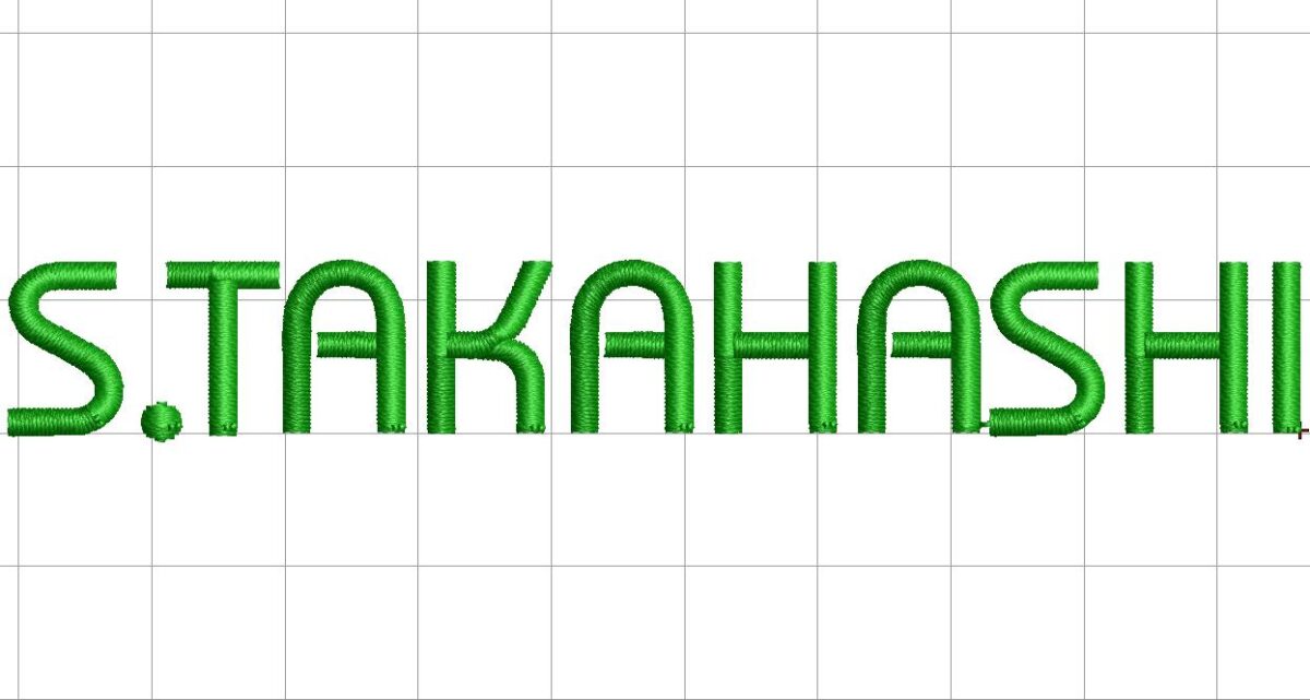 刺繍用書体:EF-016(Bauhaus)