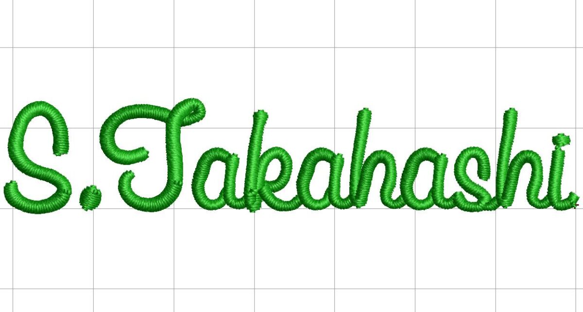 刺繍用書体:EF-026(Casual Script)