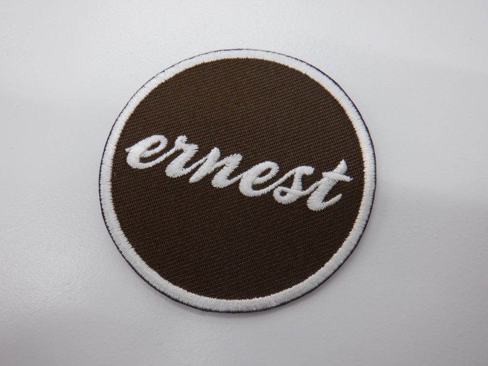 刺繍ワッペン生地:アーネストツイル(21こげ茶)