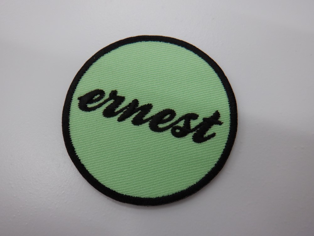 刺繍ワッペン生地:アーネストツイル(22若草)