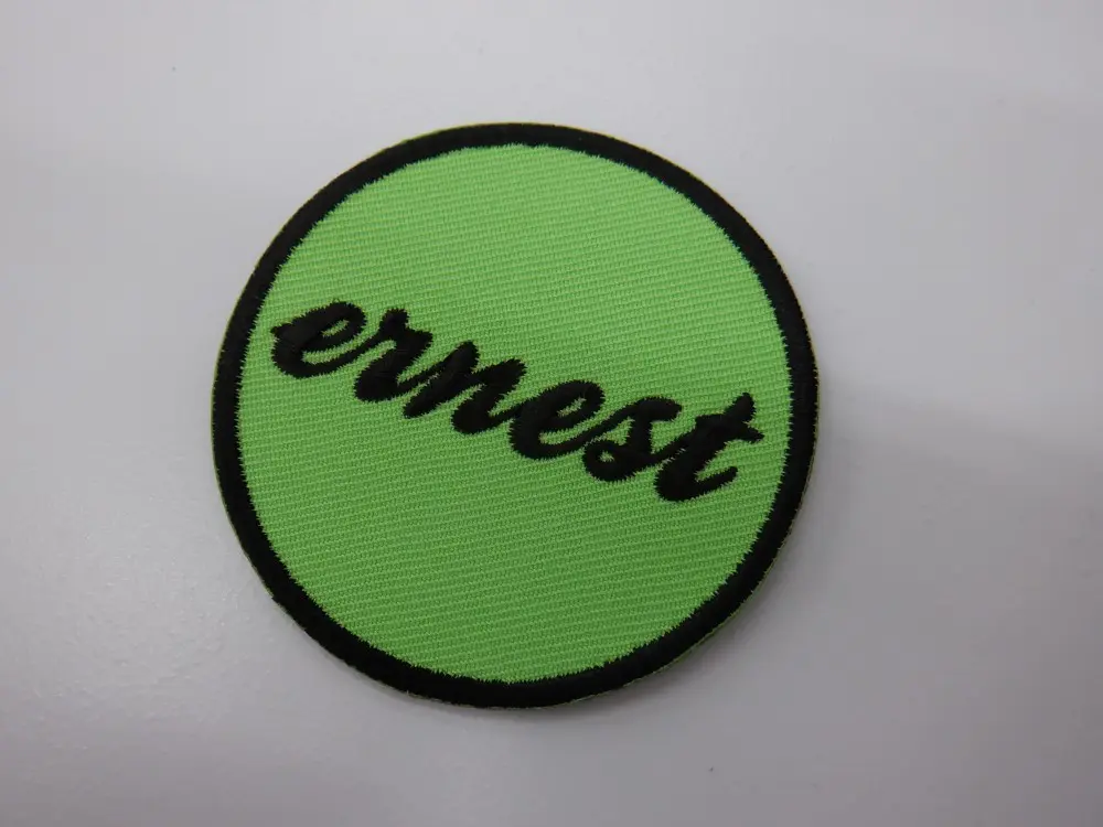 刺繍ワッペン生地：アーネストツイル（23黄緑）