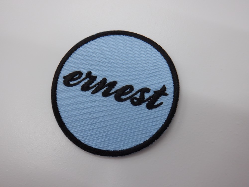 刺繍ワッペン生地:アーネストツイル(30アサギ)