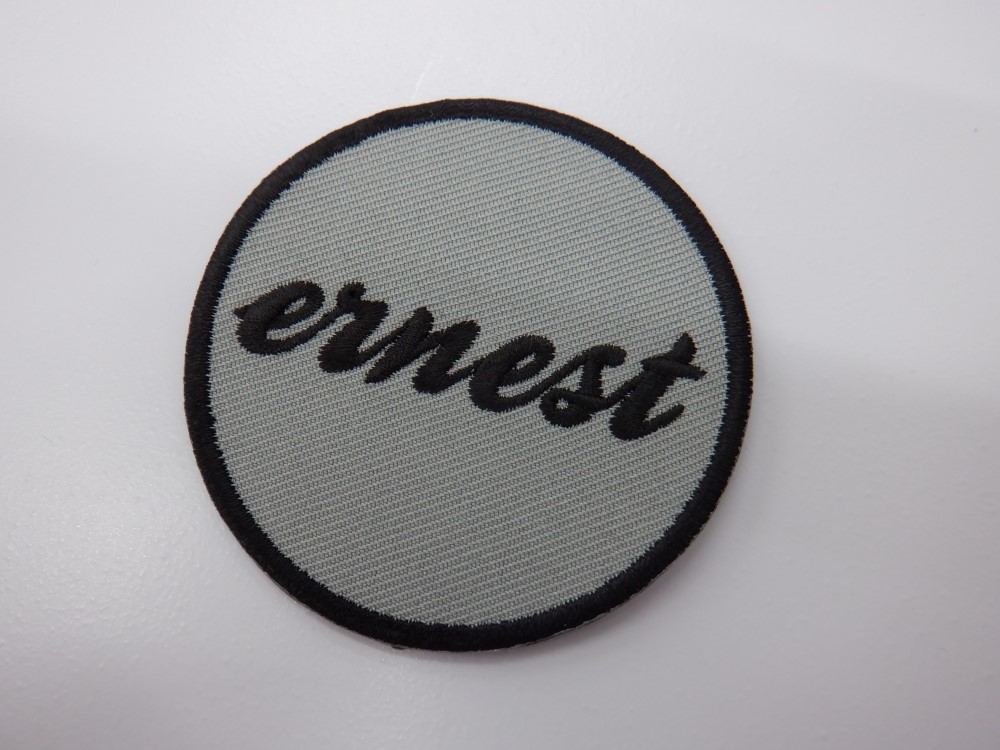 刺繍ワッペン生地:アーネストツイル(39グレー